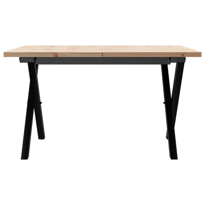Salontafel X-frame 60x60x40 cm massief grenenhout en gietijzer