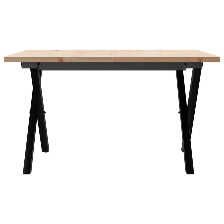 Salontafel X-frame 60x60x40 cm massief grenenhout en gietijzer