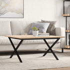 Salontafel 80x80x45 cm massief grenenhout staal