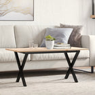 Salontafel 90x40x45 cm massief grenenhout gietijzer