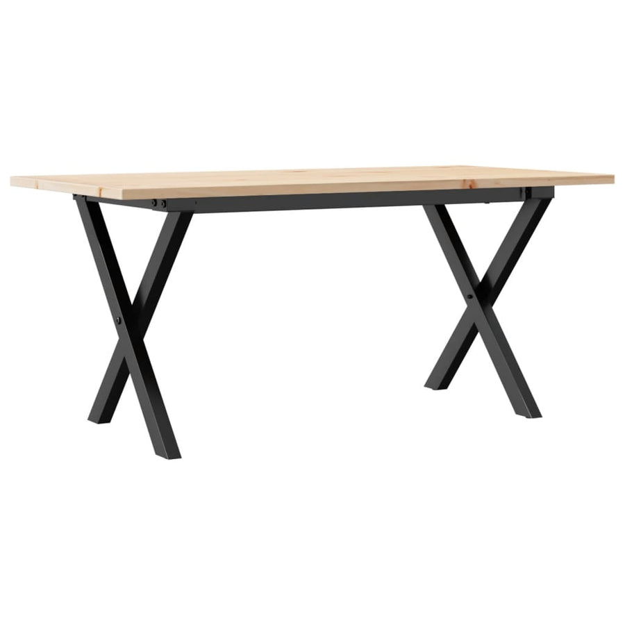Salontafel X-frame 100x50x45 cm massief grenenhout en gietijzer