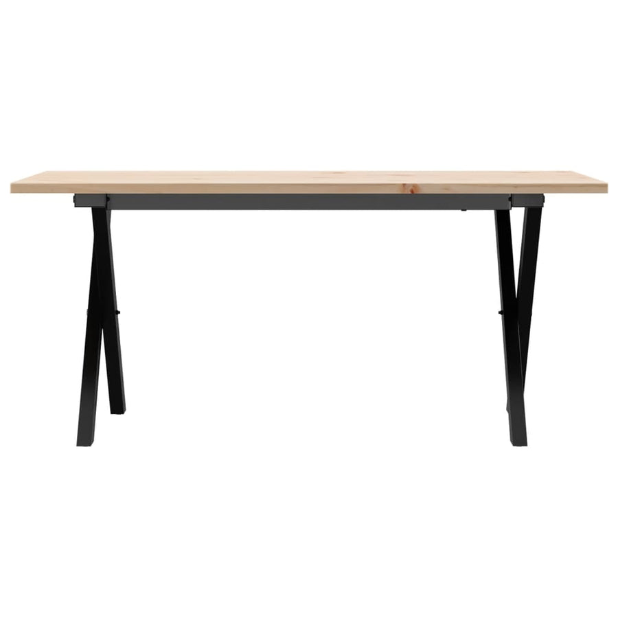 Salontafel X-frame 100x50x45 cm massief grenenhout en gietijzer