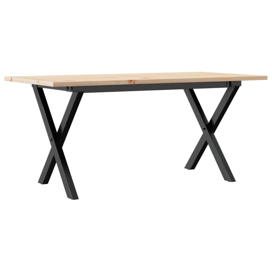 Salontafel X-frame 100x50x45 cm massief grenenhout en gietijzer