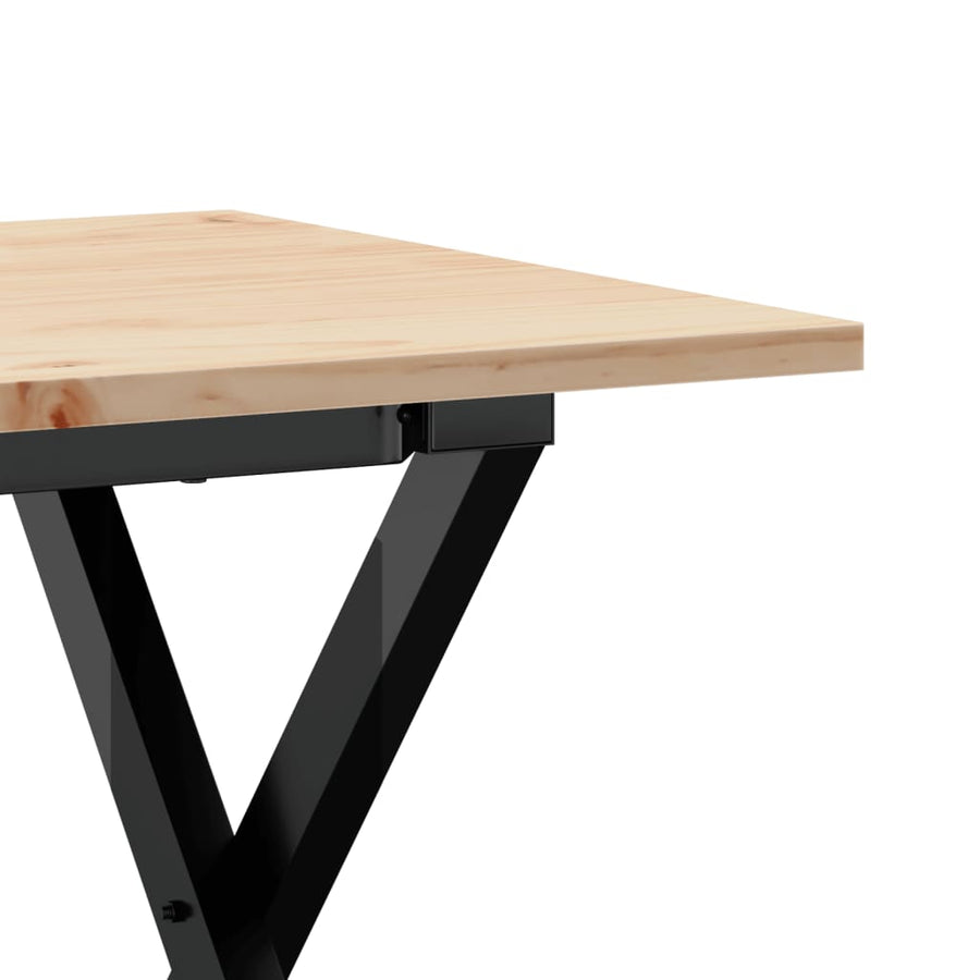 Salontafel X-frame 100x50x45 cm massief grenenhout en gietijzer