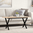 Salontafel X-frame 100x50x45 cm grenenhout staal