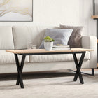 Salontafel 110x40x45 cm massief grenenhout gietijzer