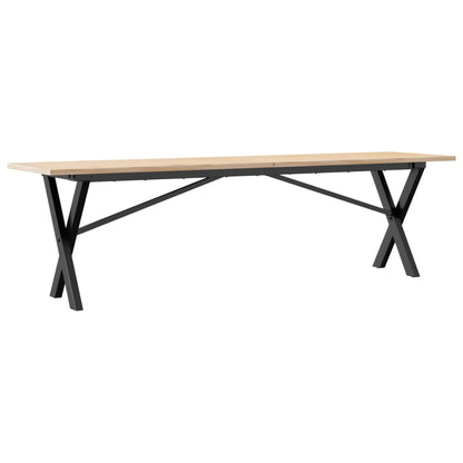 Salontafel X-frame 160x40x45 cm massief grenenhout en gietijzer
