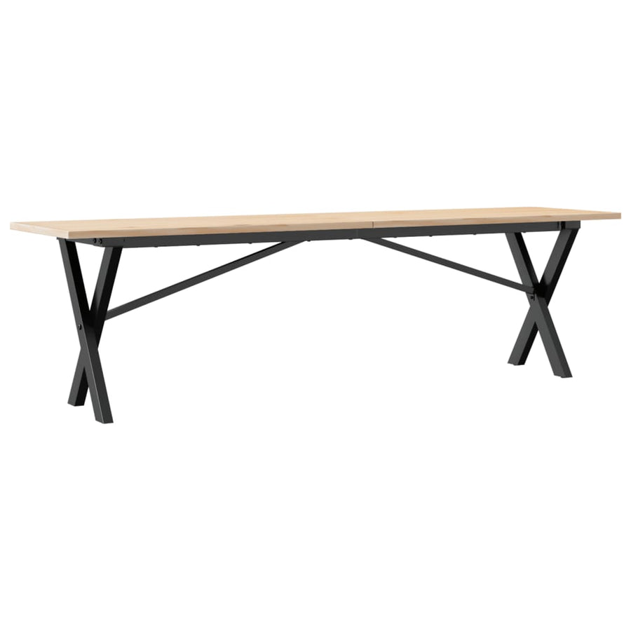 Salontafel X-frame 160x40x45 cm massief grenenhout en gietijzer