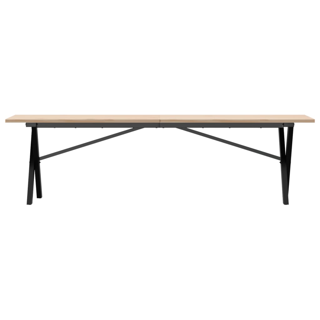 Salontafel X-frame 160x40x45 cm massief grenenhout en gietijzer