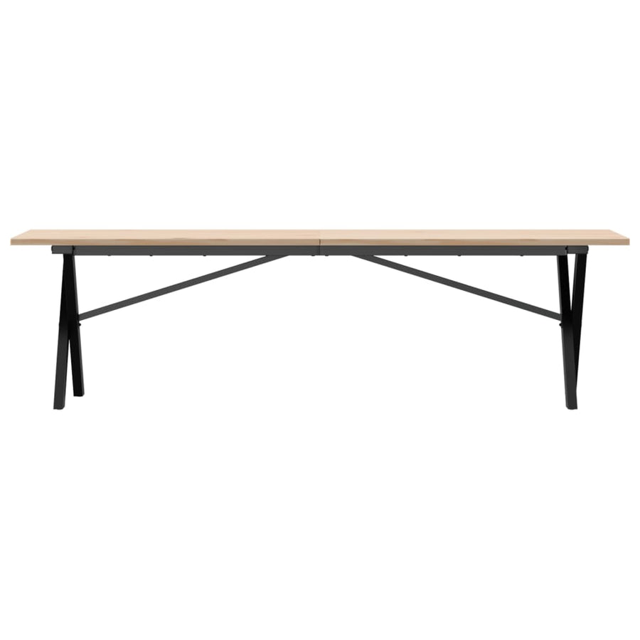 Salontafel X-frame 160x40x45 cm massief grenenhout en gietijzer