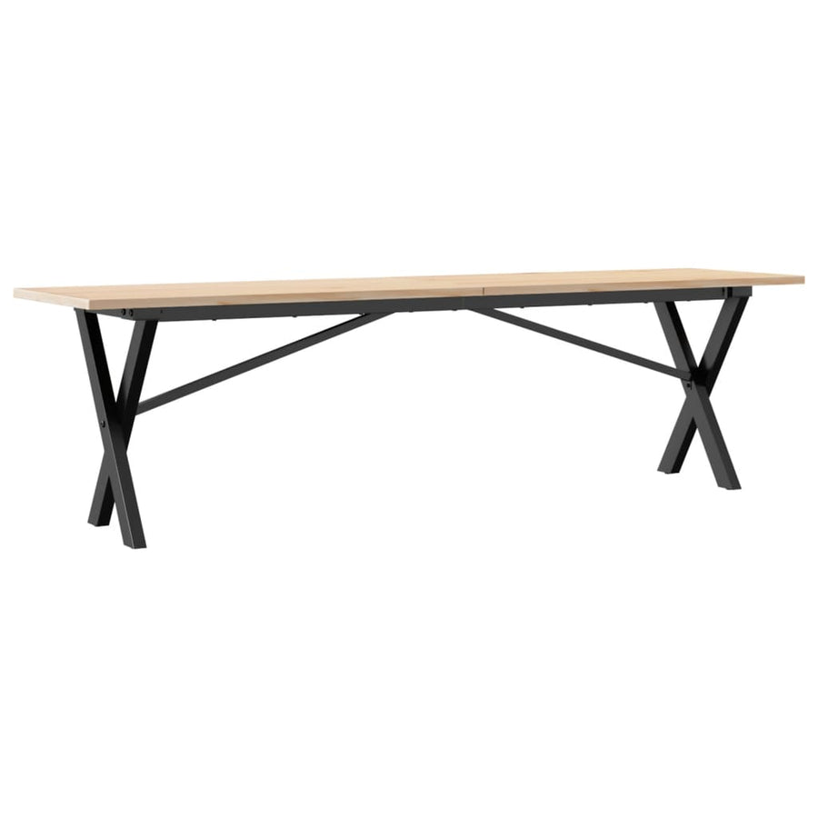 Salontafel X-frame 160x40x45 cm massief grenenhout en gietijzer