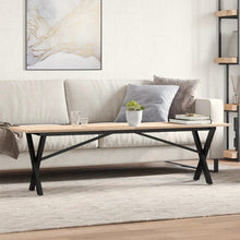 Salontafel X-frame 160x40x45 cm massief grenenhout en gietijzer