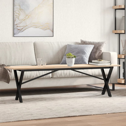 Salontafel X-frame 160x40x45 cm massief grenenhout en gietijzer