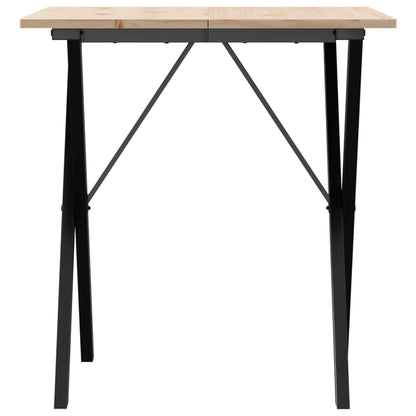 Eettafel X-frame 70x70x75 cm massief grenenhout en staal