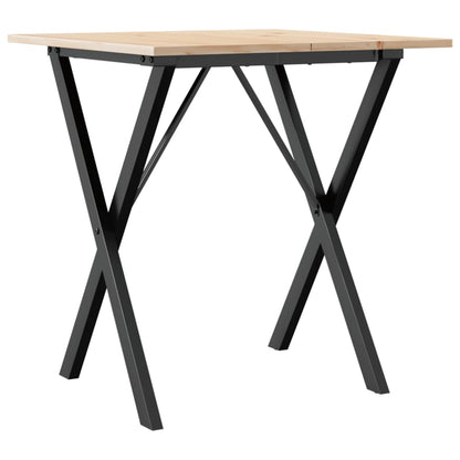 Eettafel X-frame 70x70x75 cm massief grenenhout en staal