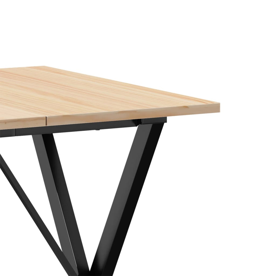 Eettafel X-frame 70x70x75 cm massief grenenhout en staal