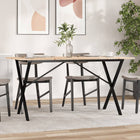 Dining table X-frame 160x80x75 cm solid pine wood and steel