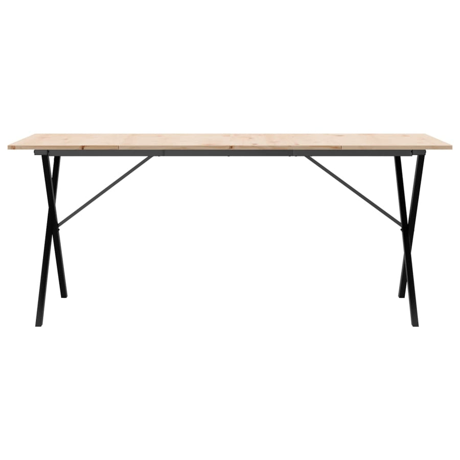 Eettafel X-frame 180x90x75 cm massief grenenhout en gietijzer