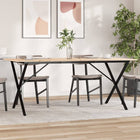 Dining Table X-frame 180x90x75 cm Solid Pine Wood and Steel