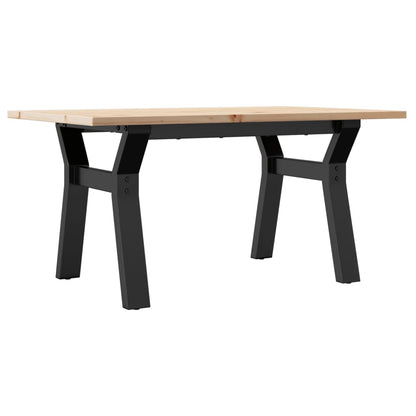 Salontafel Y-frame 80x50x40 cm massief grenenhout en gietijzer