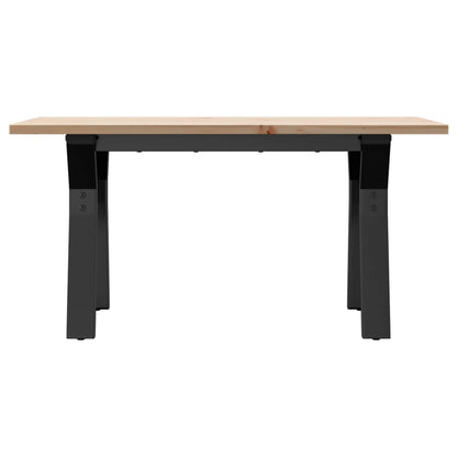 Salontafel Y-frame 80x50x40 cm massief grenenhout en gietijzer