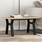 Coffee table Y-frame 80x50x40 cm solid pine and steel
