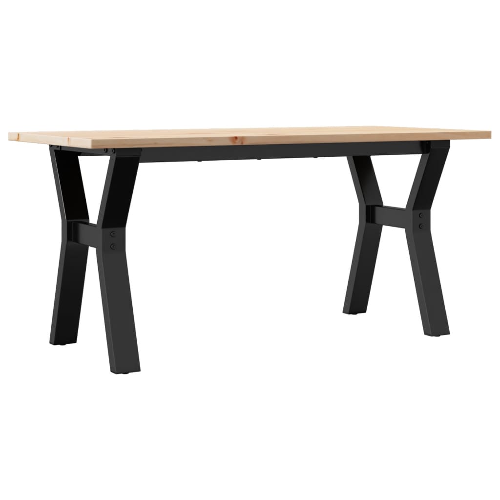Salontafel Y-frame 100x50x45 cm massief grenenhout en gietijzer