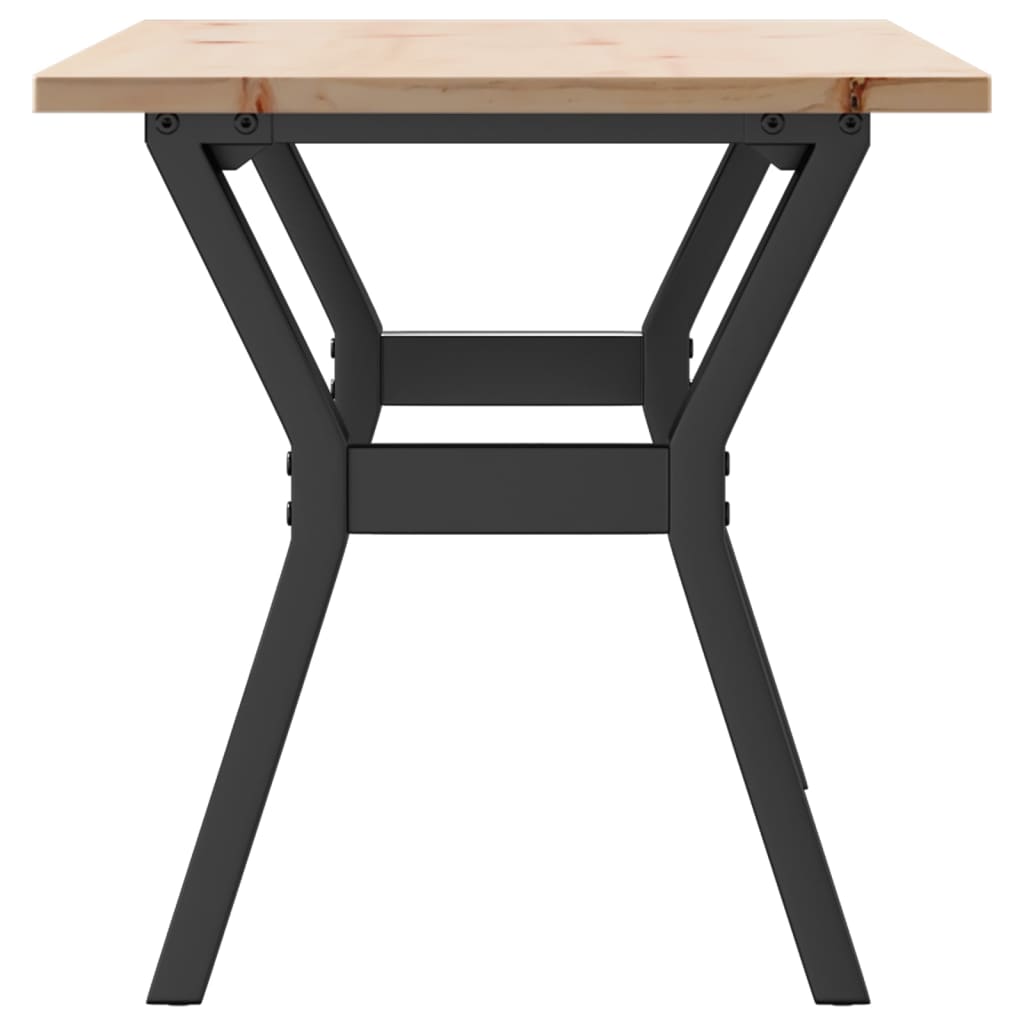 Salontafel Y-frame 100x50x45 cm massief grenenhout en gietijzer