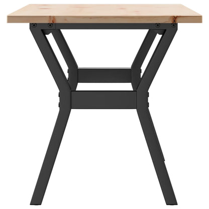 Salontafel Y-frame 100x50x45 cm massief grenenhout en gietijzer
