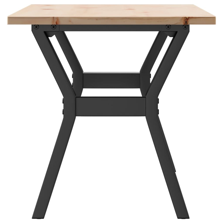Salontafel Y-frame 100x50x45 cm massief grenenhout en gietijzer