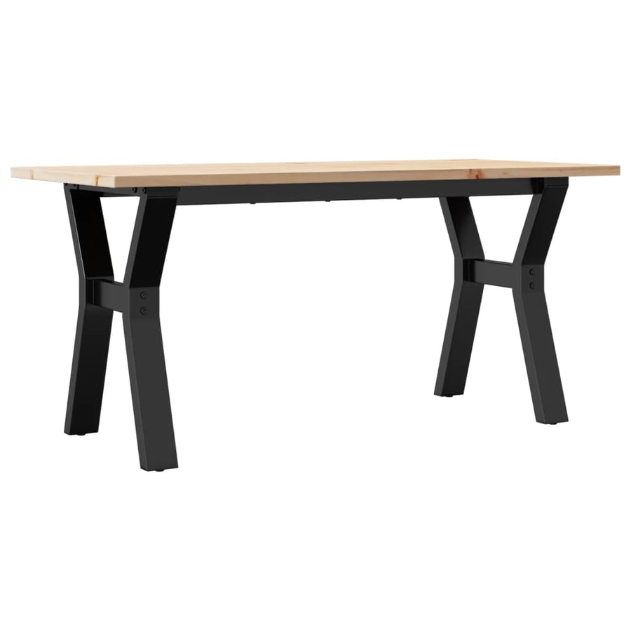 Salontafel Y-frame 100x50x45 cm massief grenenhout en gietijzer