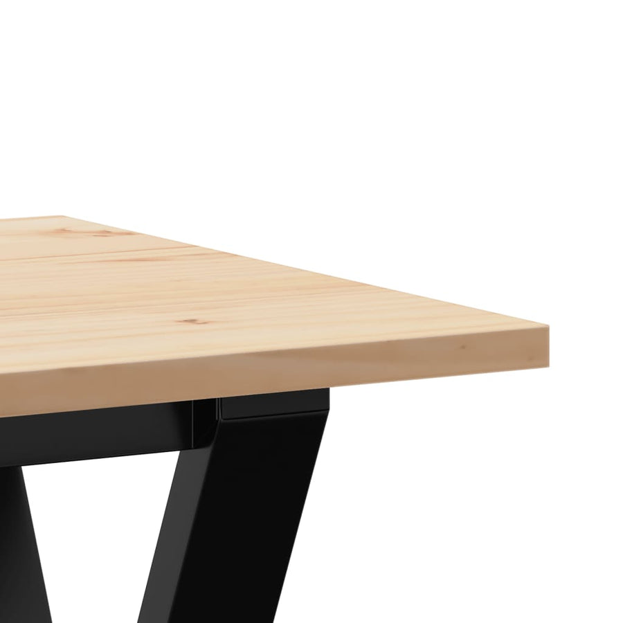 Salontafel Y-frame 100x50x45 cm massief grenenhout en gietijzer