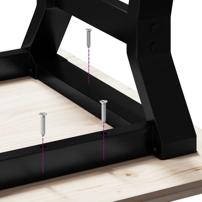 Salontafel Y-frame 100x50x45 cm massief grenenhout en gietijzer