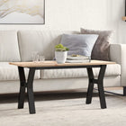 Coffee table Y-frame 100x50x45 cm solid pine wood and steel