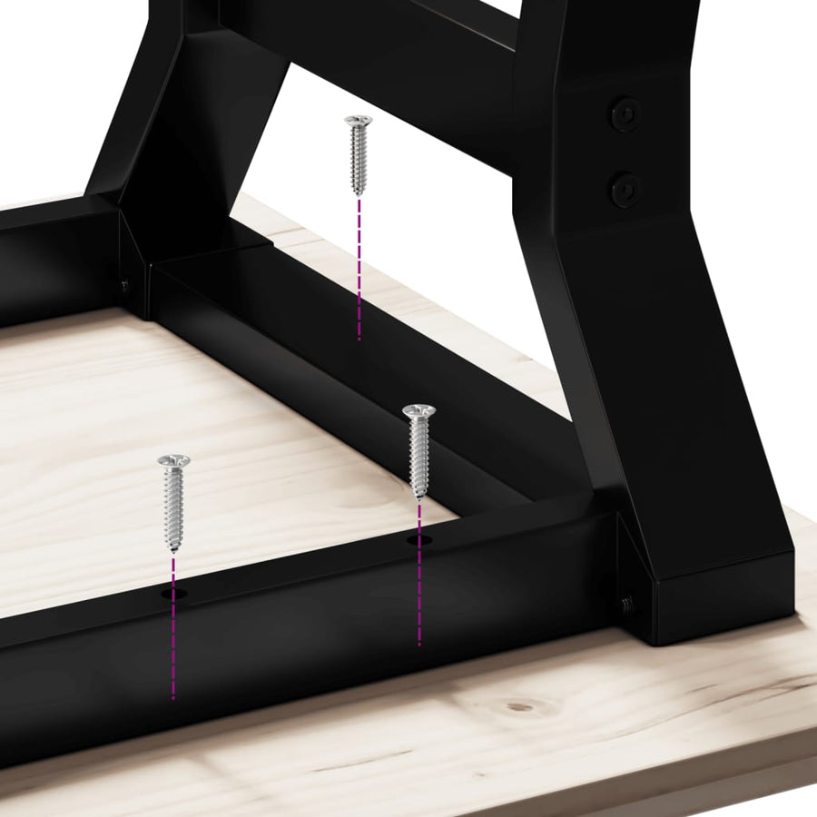 Salontafel Y-frame 110x40x45 cm massief grenenhout en gietijzer