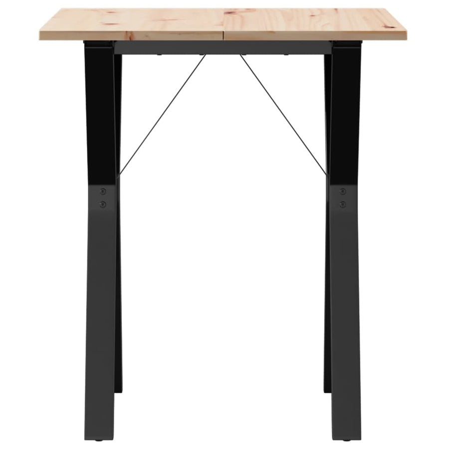 Eettafel Y-frame 60x60x75 cm massief grenenhout en gietijzer