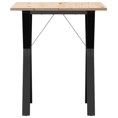 Eettafel Y-frame 70x70x75 cm massief grenenhout en staal