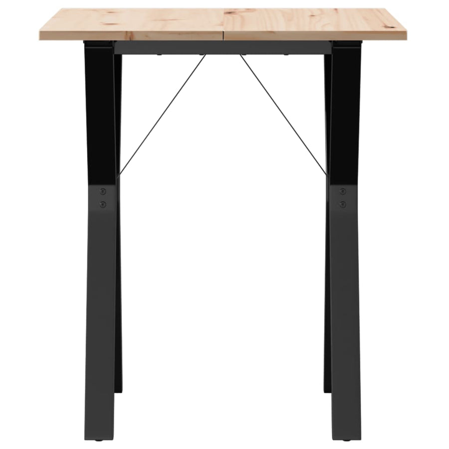 Eettafel Y-frame 70x70x75 cm massief grenenhout en staal