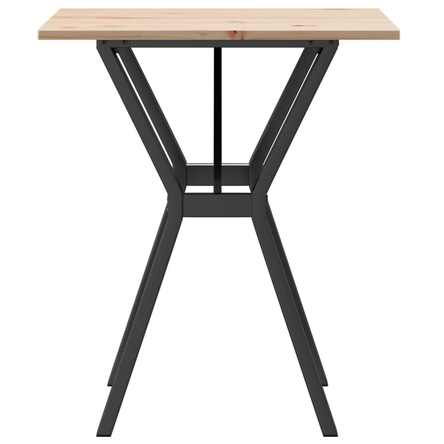 Eettafel Y-frame 70x70x75 cm massief grenenhout en staal