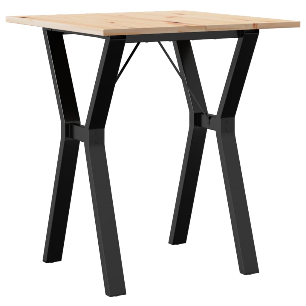 Eettafel Y-frame 70x70x75 cm massief grenenhout en staal