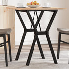 Eettafel 70x70x75 cm massief grenenhout staal