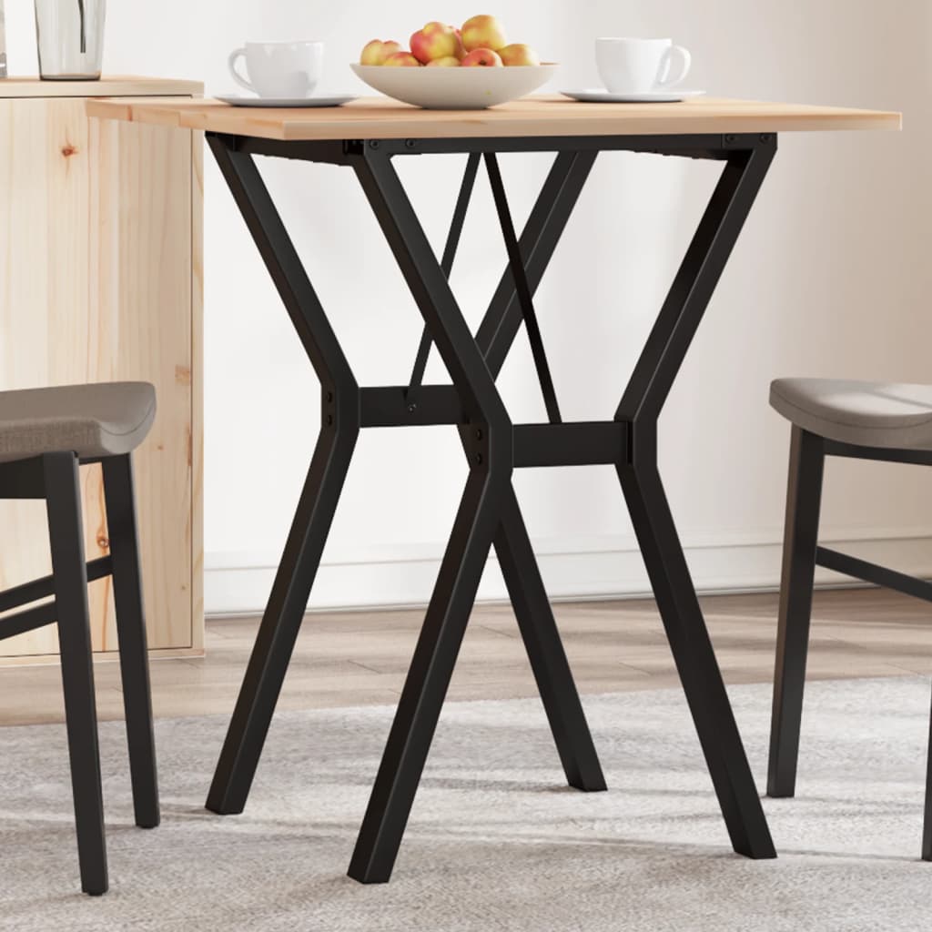Eettafel Y-frame 70x70x75 cm massief grenenhout en staal