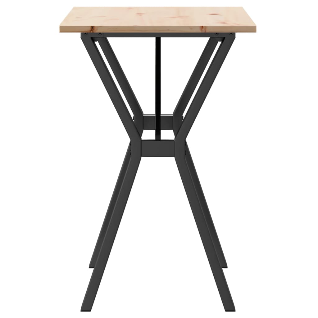 Eettafel Y-frame 80x50x75 cm massief grenenhout en gietijzer