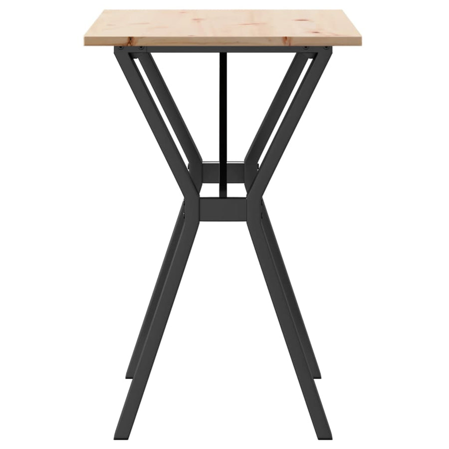 Eettafel Y-frame 80x50x75 cm massief grenenhout en gietijzer