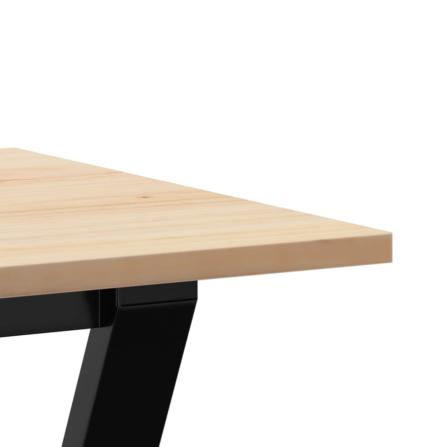 Eettafel Y-frame 80x50x75 cm massief grenenhout en gietijzer
