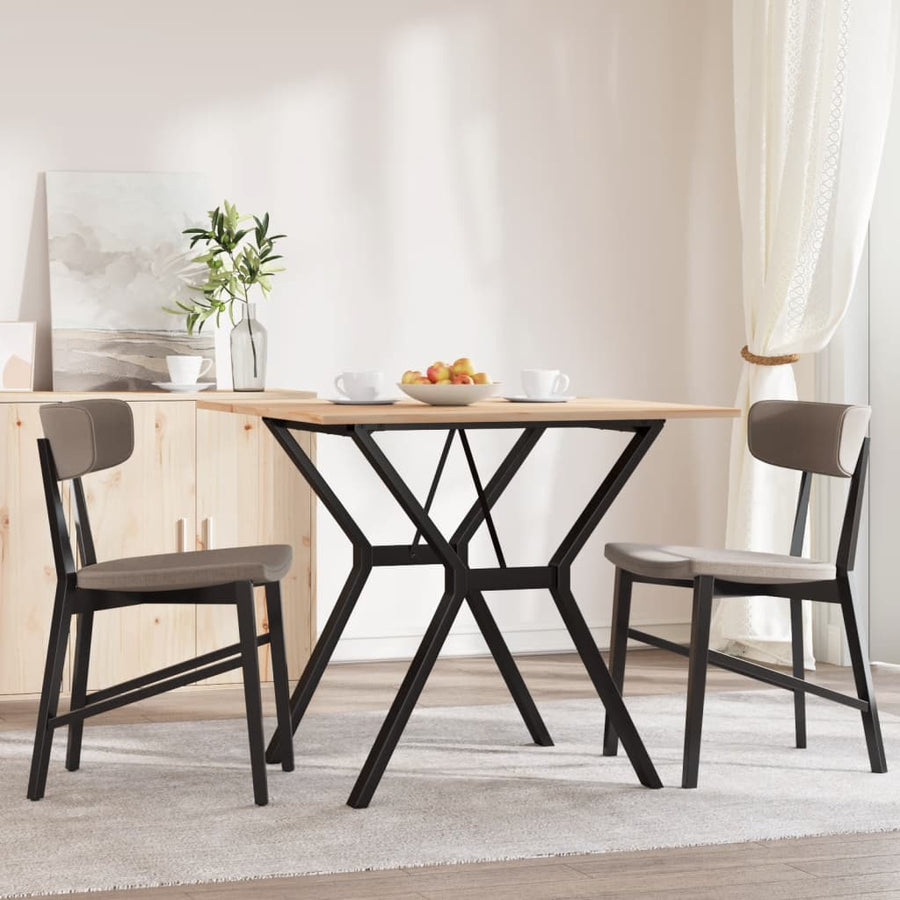 Eettafel Y-frame 80x80x75 cm massief grenenhout en gietijzer