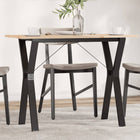 Dining table Y-frame 100x50x75 cm solid pine wood and steel