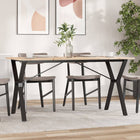 Dining table Y-frame 140x80x75 cm solid pine wood and steel