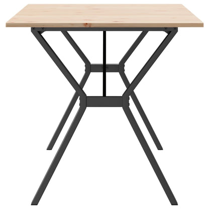 Eettafel Y-frame 160x80x75 cm massief grenenhout en gietijzer