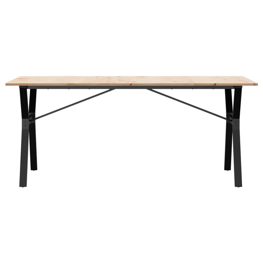 Eettafel Y-frame 180x90x75 cm massief grenenhout en gietijzer